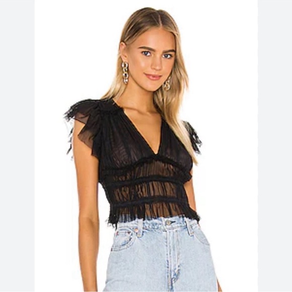 Free people black sheer top. - Picture 1 of 3